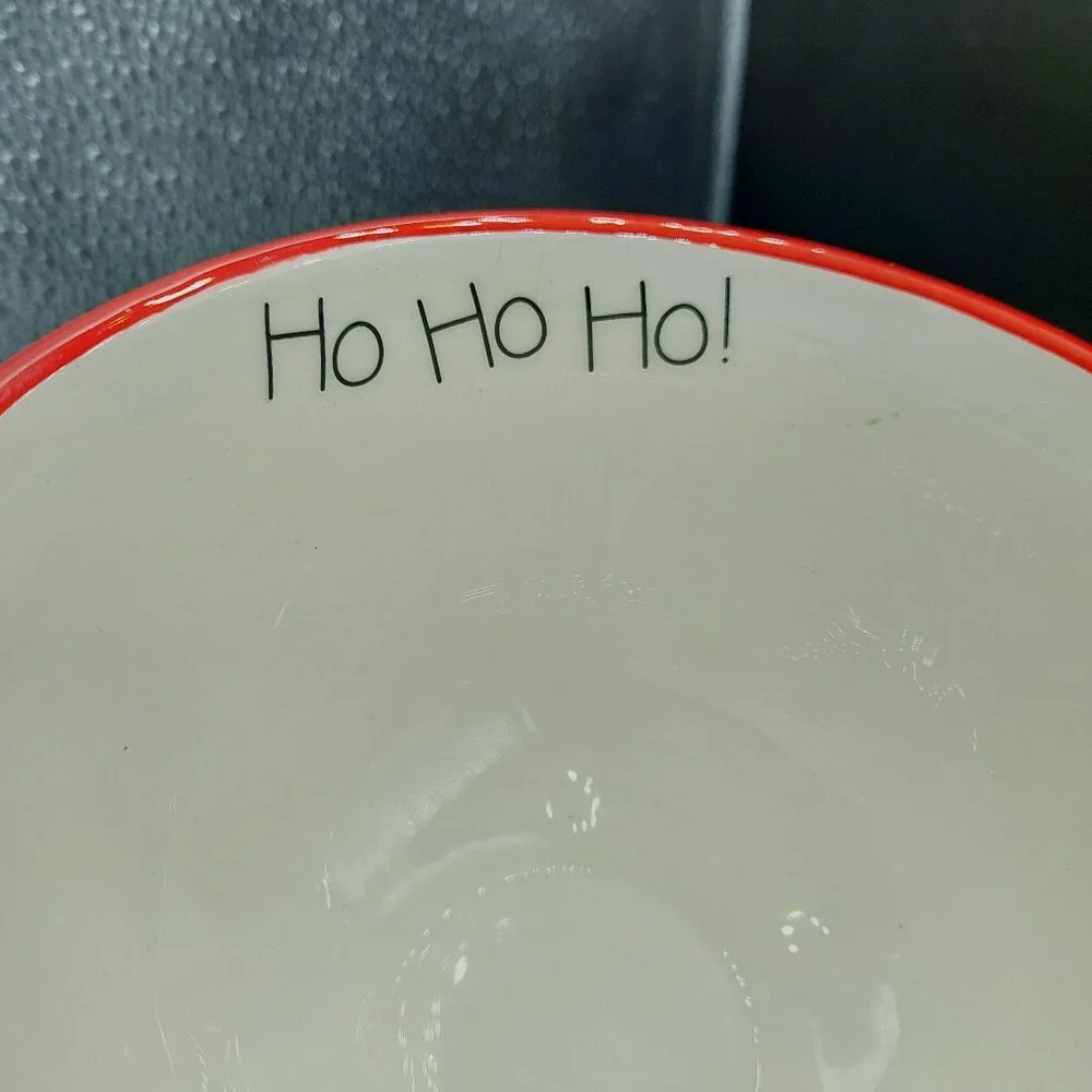 Pier 1 Imports Large Hand Painted Christmas Santa 3D Face Soup Mug Ho Ho Ho - Picture 6 of 8